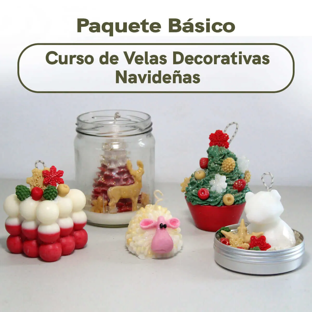 Curso de Velas Decorativas Navideñas - Paquete Básico