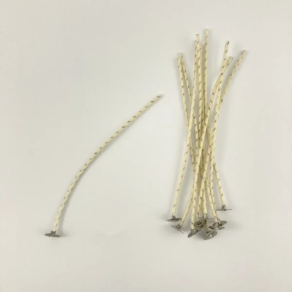 Pabilo con alma de zinc #32 15cm para velas de 5cm a 8cm de circunferencia 10 Piezas - Imagen 2