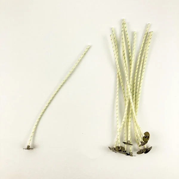 Pabilo con Alma de Algodón #18 15cm Para Velas de 3cm a 5 cm de Circunferencia 10 Piezas - Imagen 2
