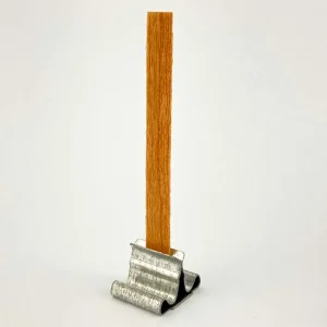 Pabilo de Madera  6 mm ancho X 6 cm largo (Incluye clip porta pabilos metálico rectangular)