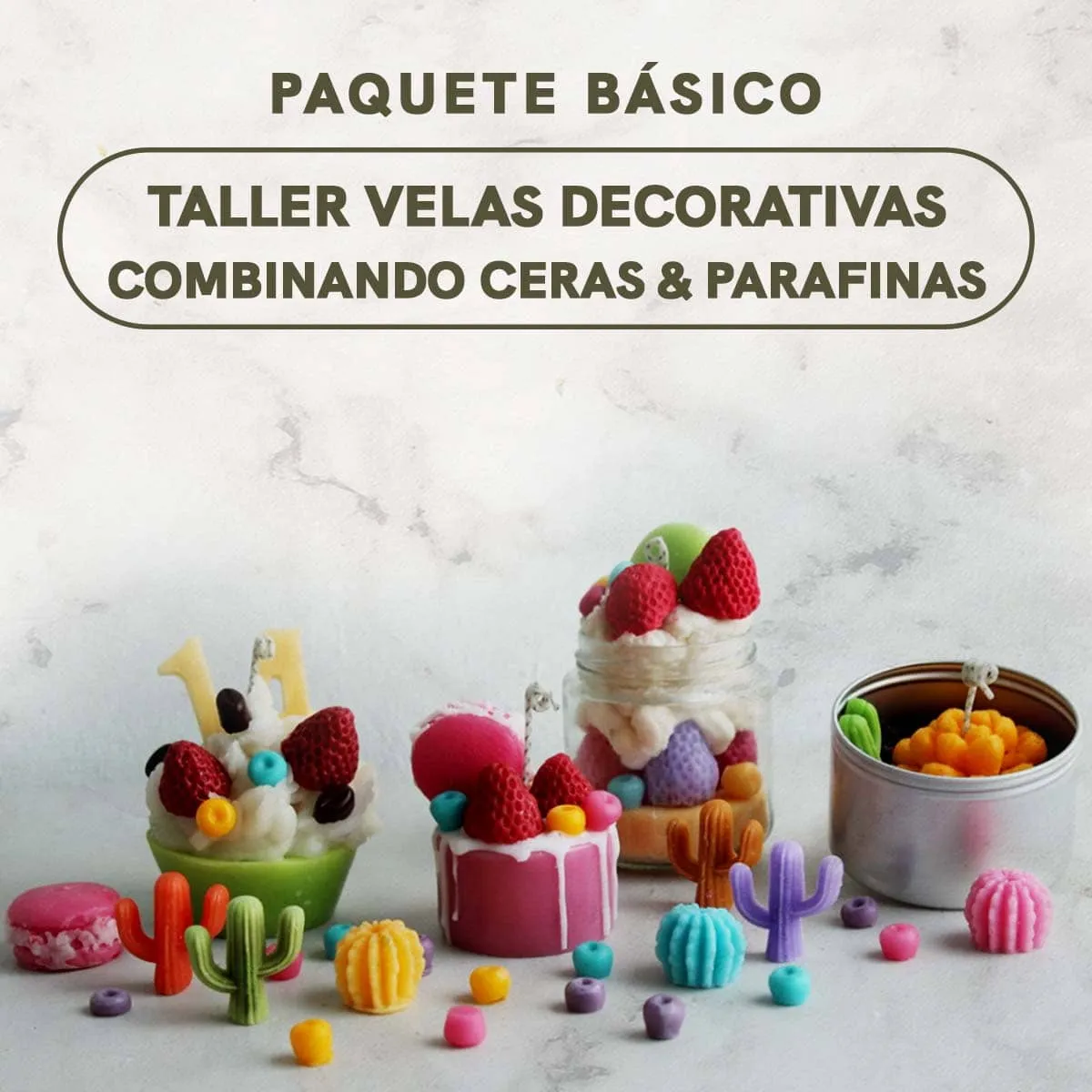 Curso de Velas Decorativas, Combinando Ceras y Parafinas - Paquete Básico