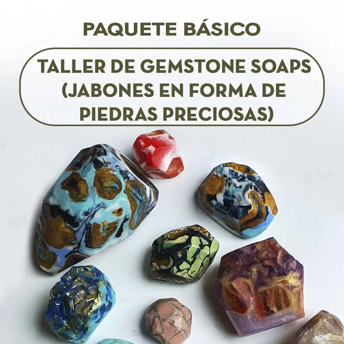 Curso de Gemstone Soap (en Jabón de Glicerina) - Paquete Básico
