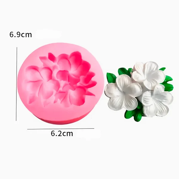 molde de silicón flor plumería (flor de mayo)