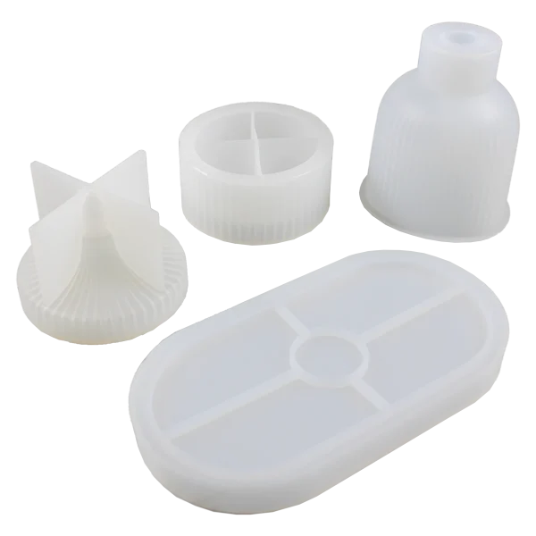 SET 4 MOLDES DE SILICÓN BASE PORTA VELA