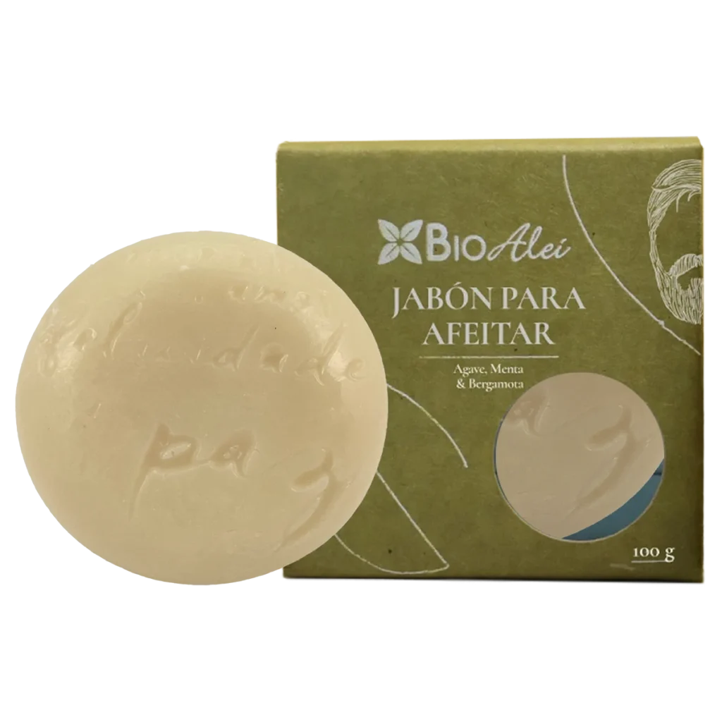JABON ARTESANAL PARA AFEITAR AGAVE, MENTA & BERGAMOTA