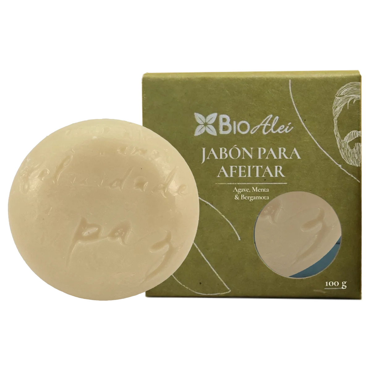 JABON ARTESANAL PARA AFEITAR AGAVE, MENTA & BERGAMOTA