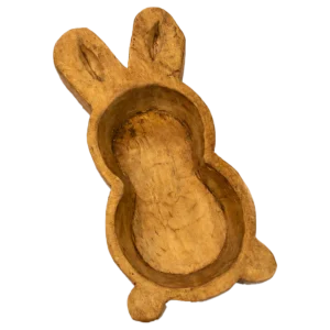 Cuenco de Madera Artesanal Conejo Pascua