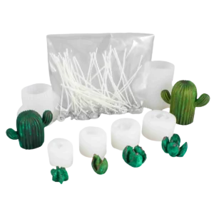 Moldes de silicón para suculentas 6 moldes + 50 pabilos.