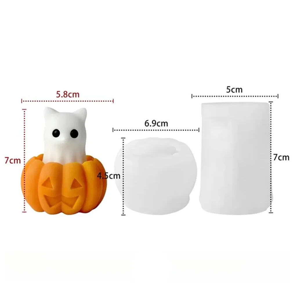 MOLDE DE SILICON GATO CALABAZA HALLOWEEN