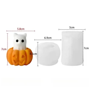 MOLDE DE SILICON GATO CALABAZA HALLOWEEN
