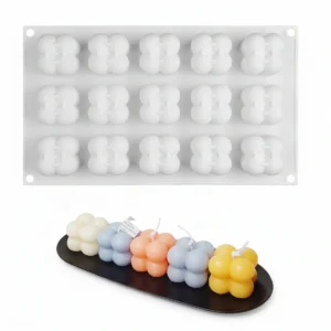 MOLDE DE SILICON PARA VELA15 BURBUJAS