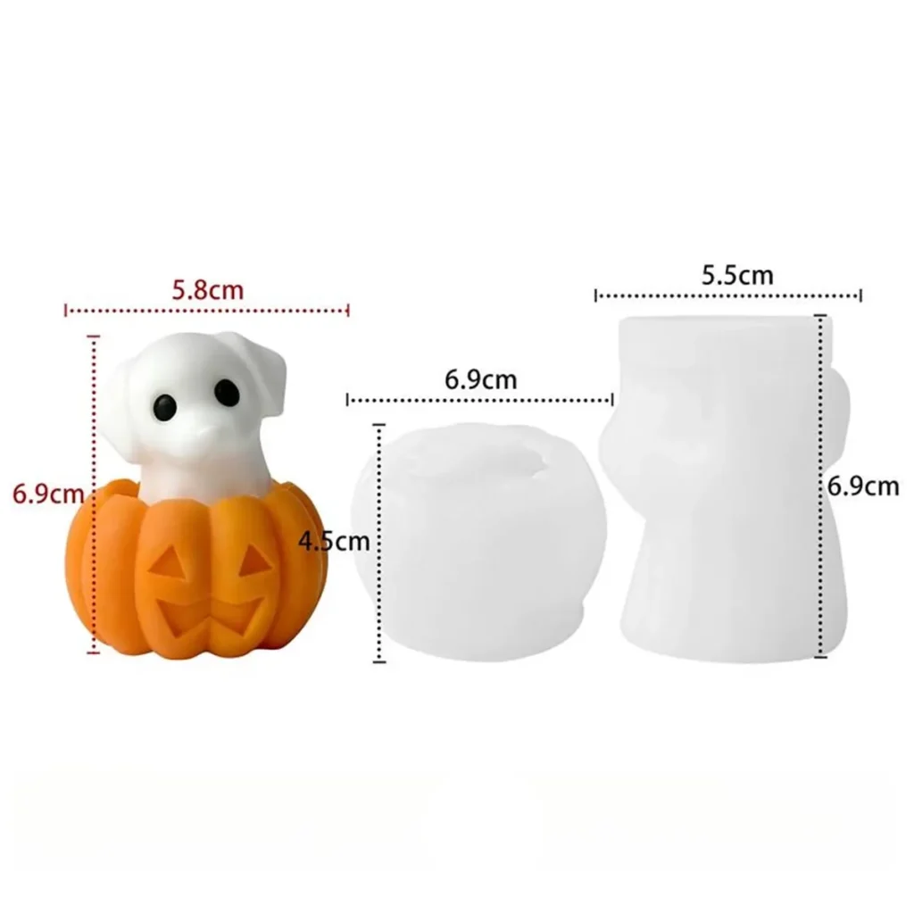 MOLDE DE SILICON PERRO CALABAZA 3D