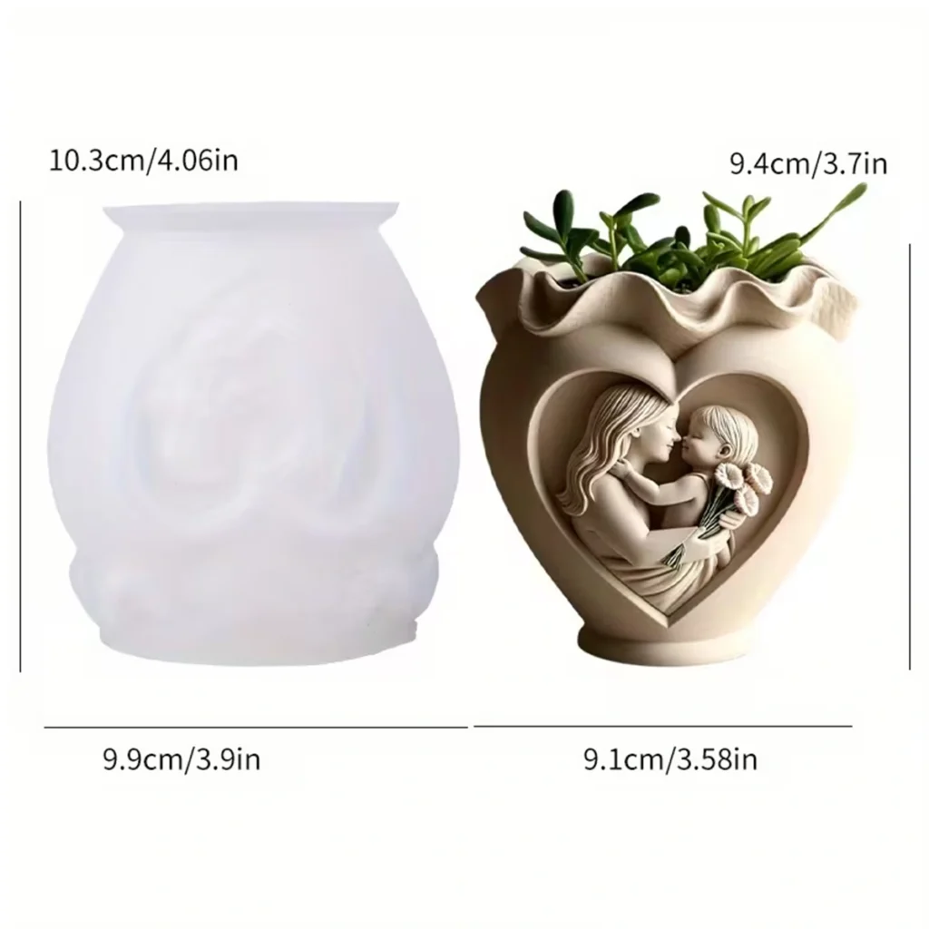 Molde De Silicona En Forma De Corazón Madre e hijo