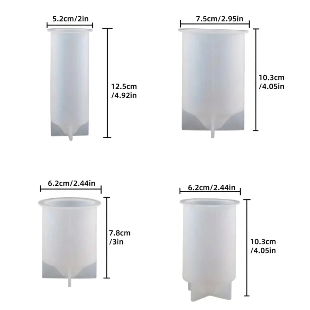 SET DE 4 MOLDES DE SILICON PARA VELAS