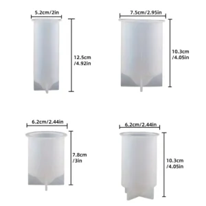 SET DE 4 MOLDES DE SILICON PARA VELAS